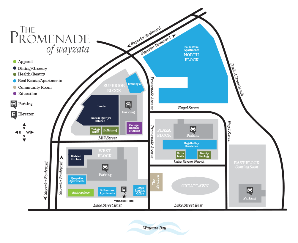 Site Map of The Promenade of Wayzata